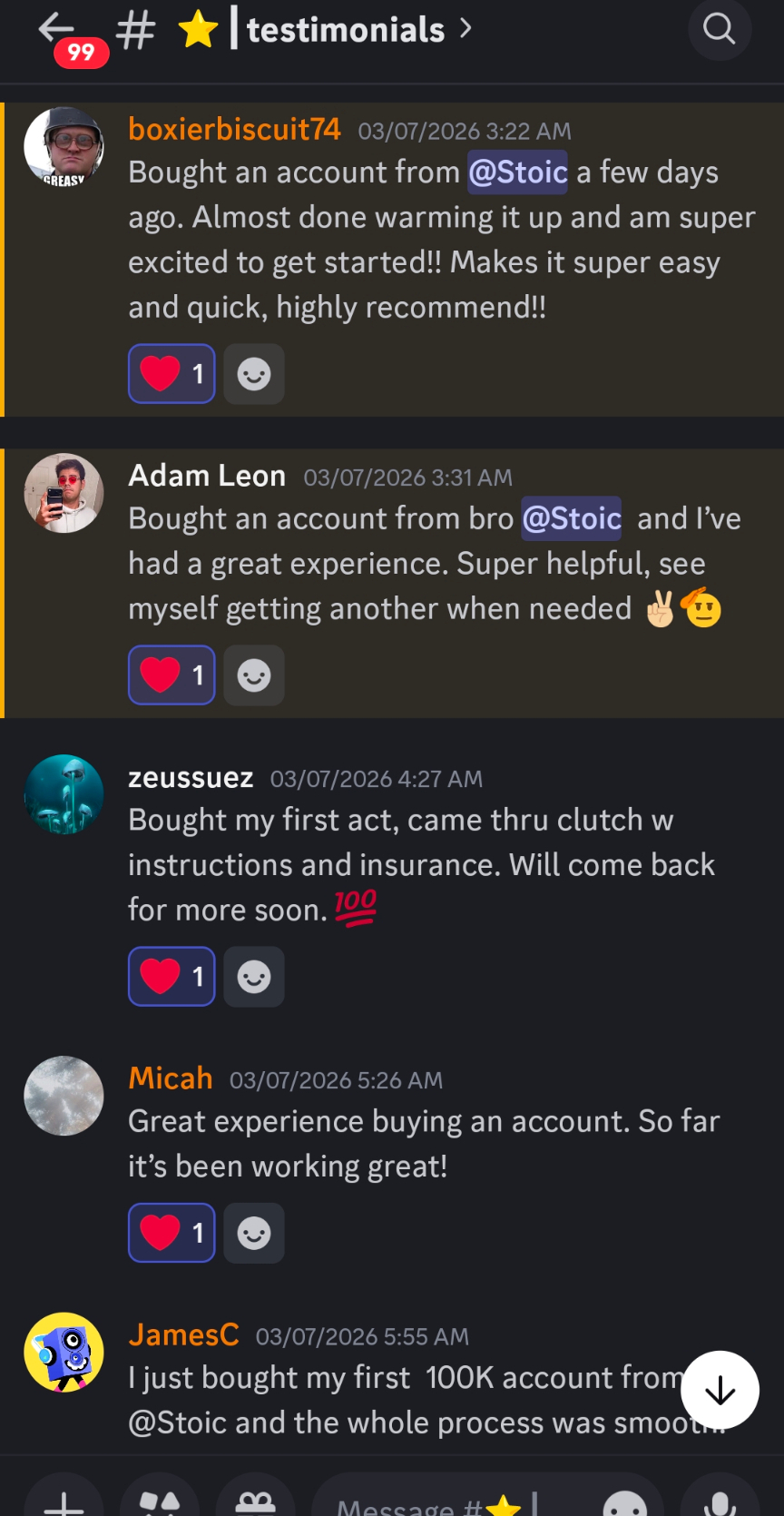 Discord testimonial