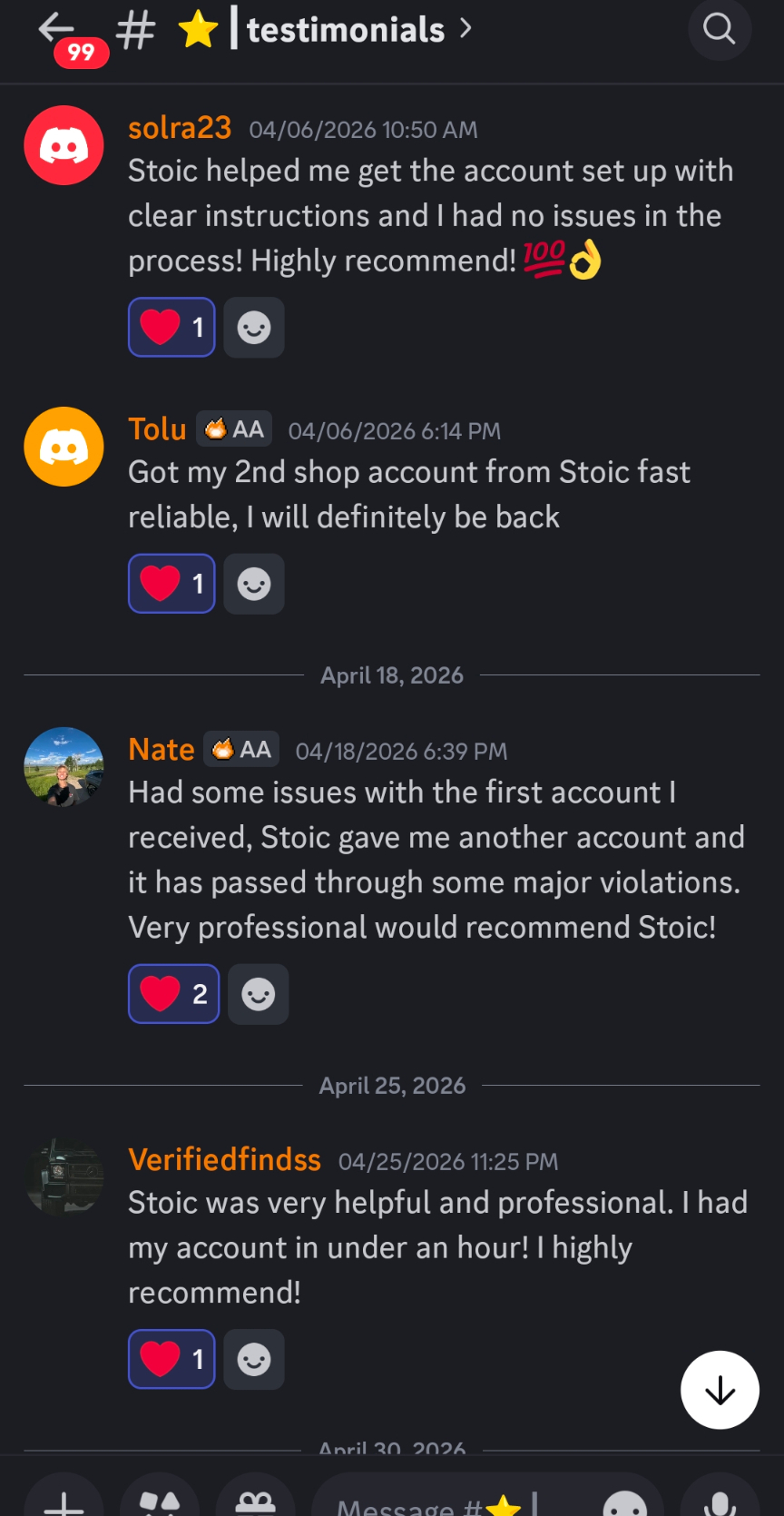Discord testimonial