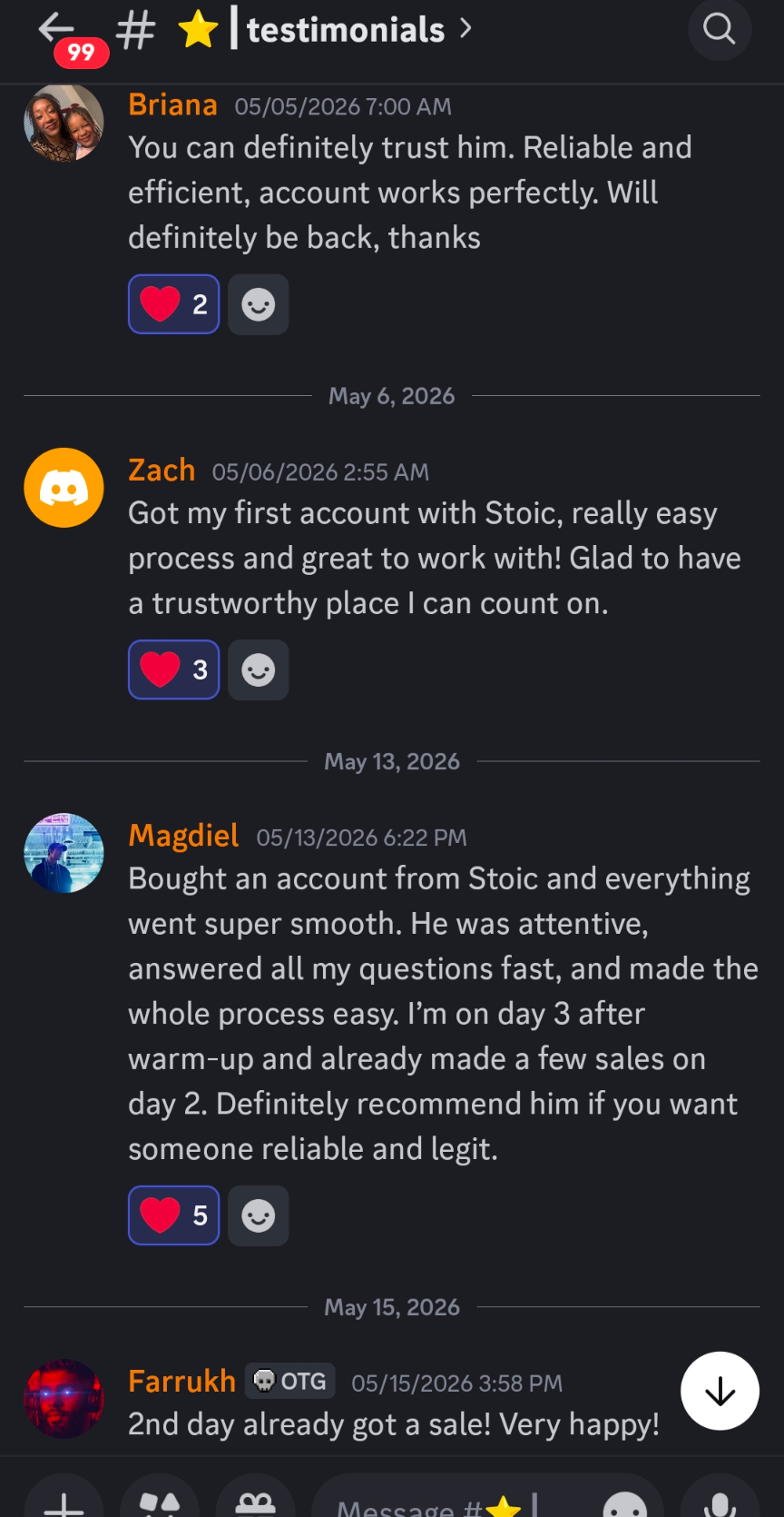 Discord testimonial