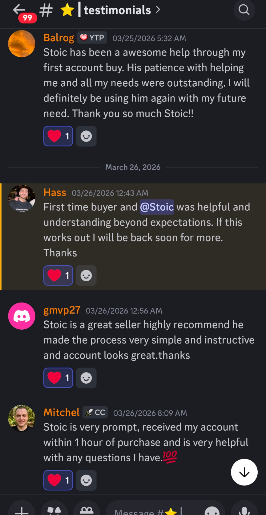 Discord testimonial